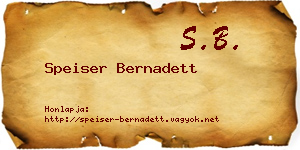 Speiser Bernadett névjegykártya