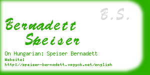 bernadett speiser business card